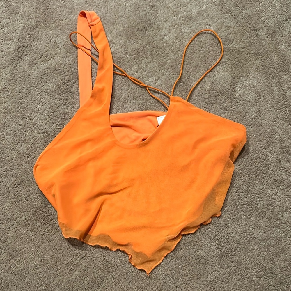 SHEIN Orange Asymmetrical Cut Out Camisole